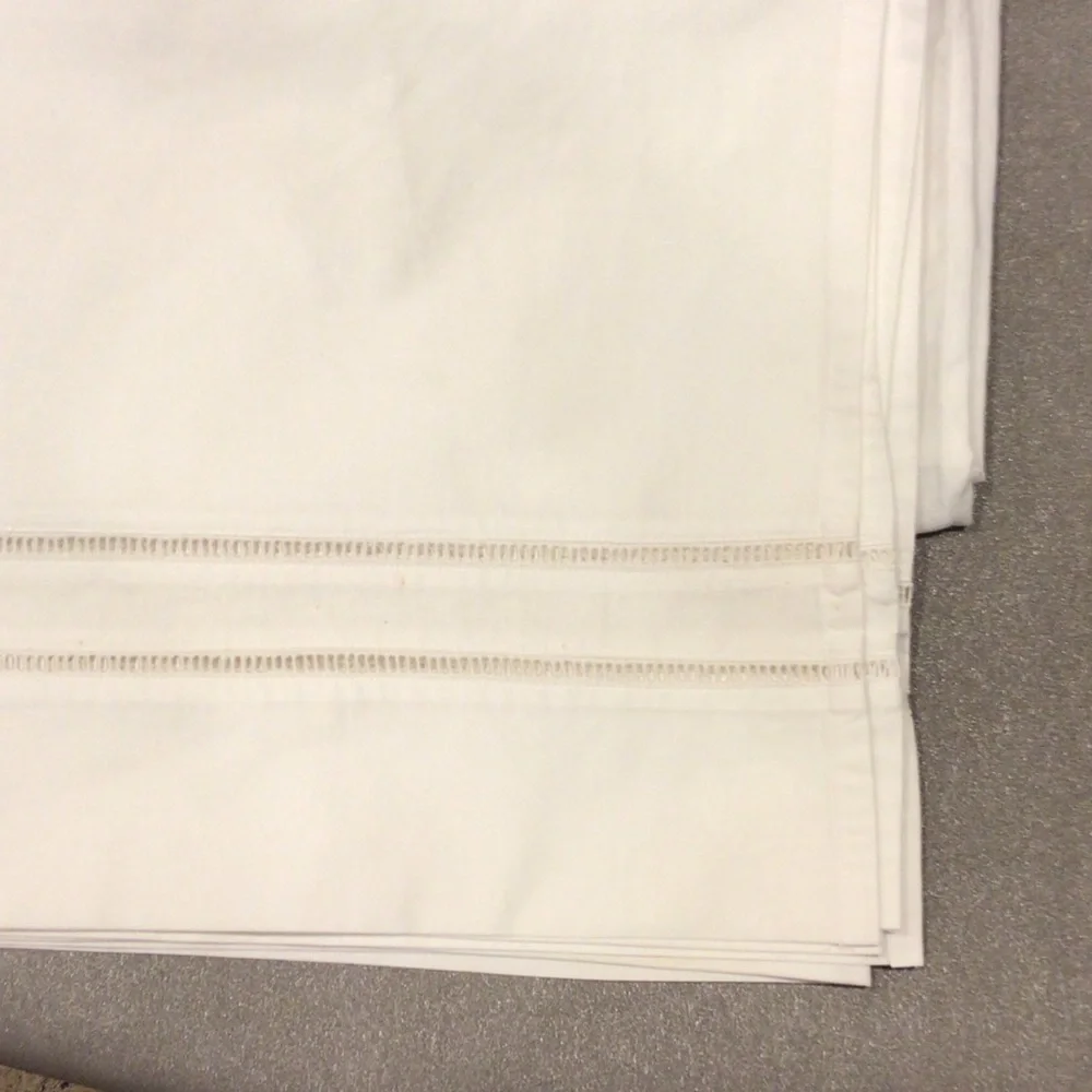 White Twin Bed Skirt with Stitch Detail